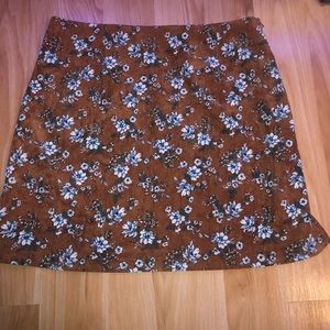 Mustard floral skirt